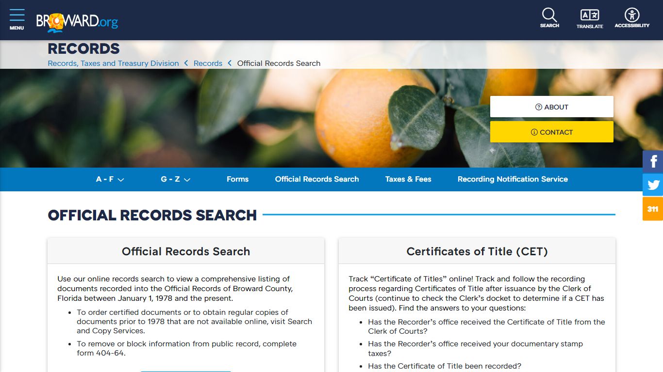 Records Official Records Search - Broward County, Florida